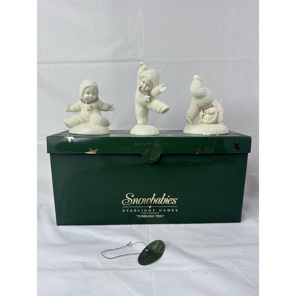 DEPT. 56 SNOWBABIES STARLIGHT GAMES COLLECTION FIGURINES TUMBLING TRIO Christmas